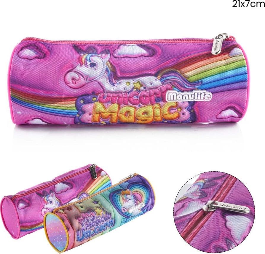 ASTUCCIO TOMBOLINO PORTAPENNE SCUOLA GRAFICA UNICORNO MAGICO CILINDRICO 21X7 CM 622023 - 2