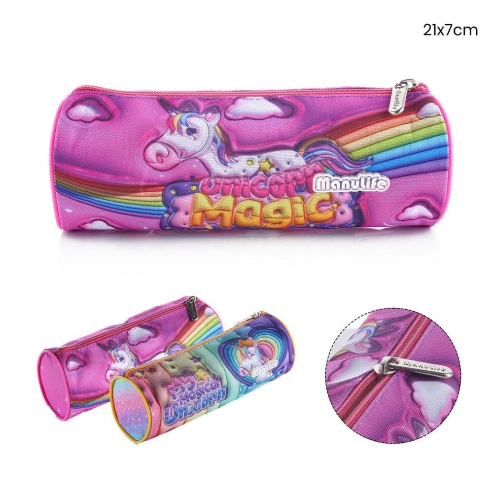 ASTUCCIO TOMBOLINO PORTAPENNE SCUOLA GRAFICA UNICORNO MAGICO CILINDRICO 21X7 CM 622023 - 2