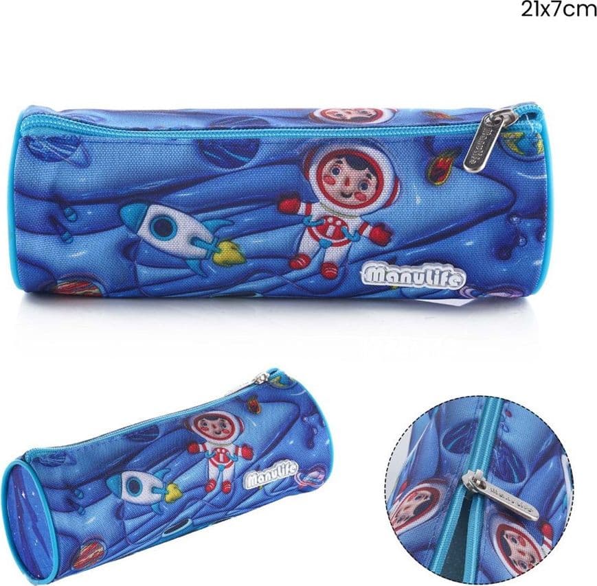 ASTUCCIO TOMBOLINO PORTAPENNE SCUOLA GRAFICA ASTRONAUTA CILINDRICO 21 X 7 CM 622028 - 2