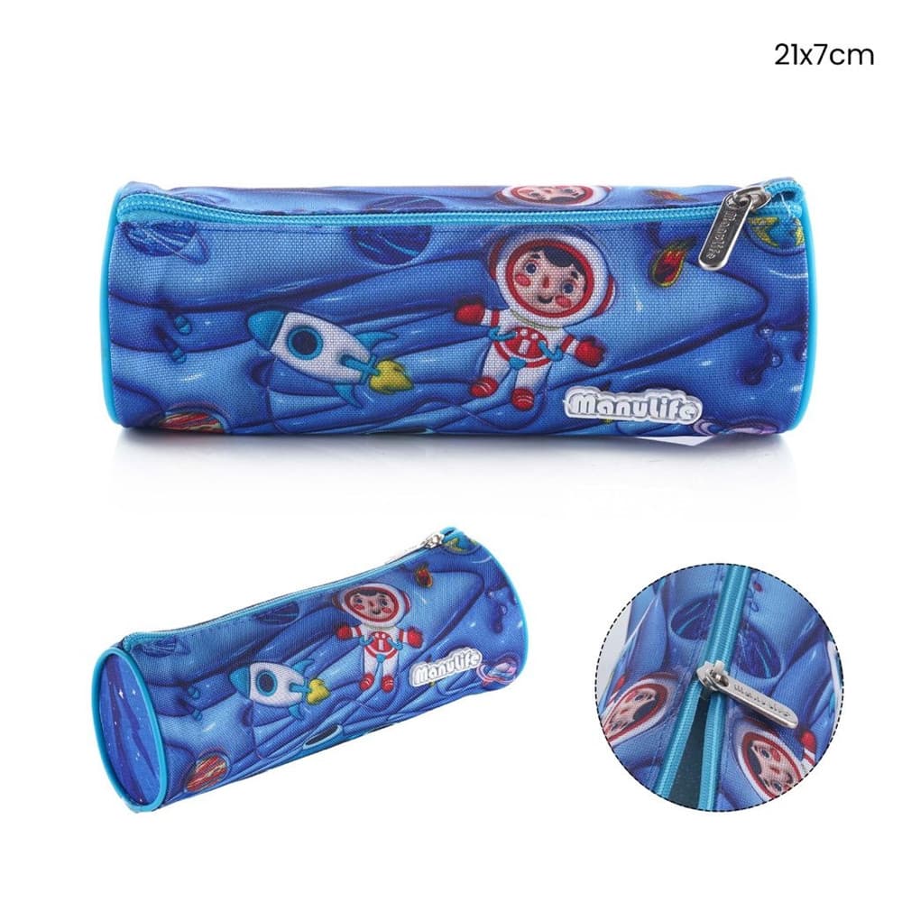 ASTUCCIO TOMBOLINO PORTAPENNE SCUOLA GRAFICA ASTRONAUTA CILINDRICO 21 X 7 CM 622028 - 2