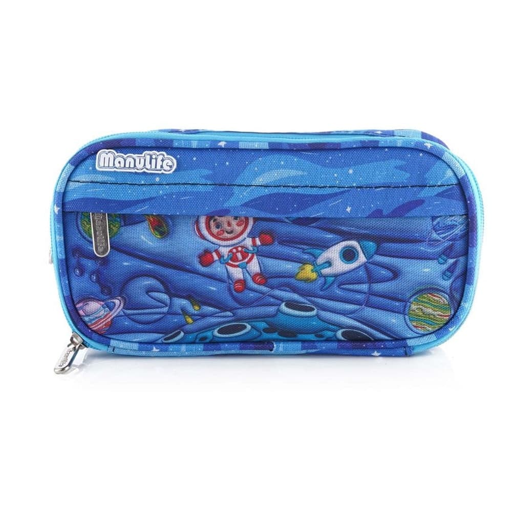 ASTUCCIO SCUOLA PORTAPENNE DESIGN OVALE ASTRONAUTA 21X11X5CM VARI SCOMPARTI 622029