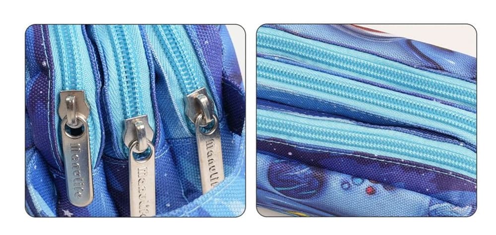 ASTUCCIO SCUOLA A 3 STRATI SCOMPARTI CON ZIP DESIGN ASTRONAUTA CON MANICO 622030 - 3