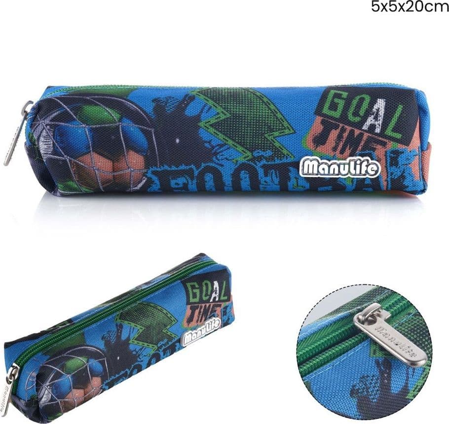 ASTUCCIO SCUOLA BORSETTA SQUADRATA DESIGN PALLONE CALCIO 5X5X20 CM CHIUSURA A ZIP 622032 - 2