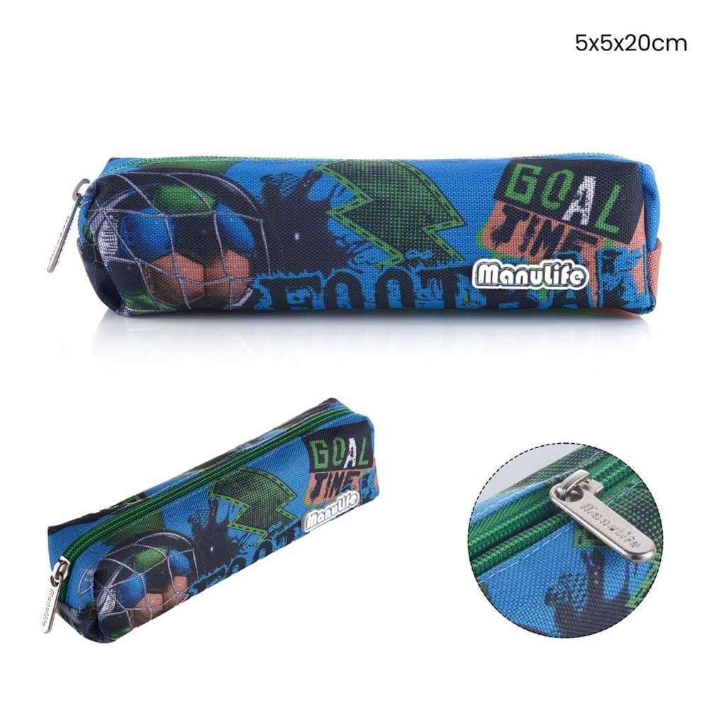 ASTUCCIO SCUOLA BORSETTA SQUADRATA DESIGN PALLONE CALCIO 5X5X20 CM CHIUSURA A ZIP 622032 - 2