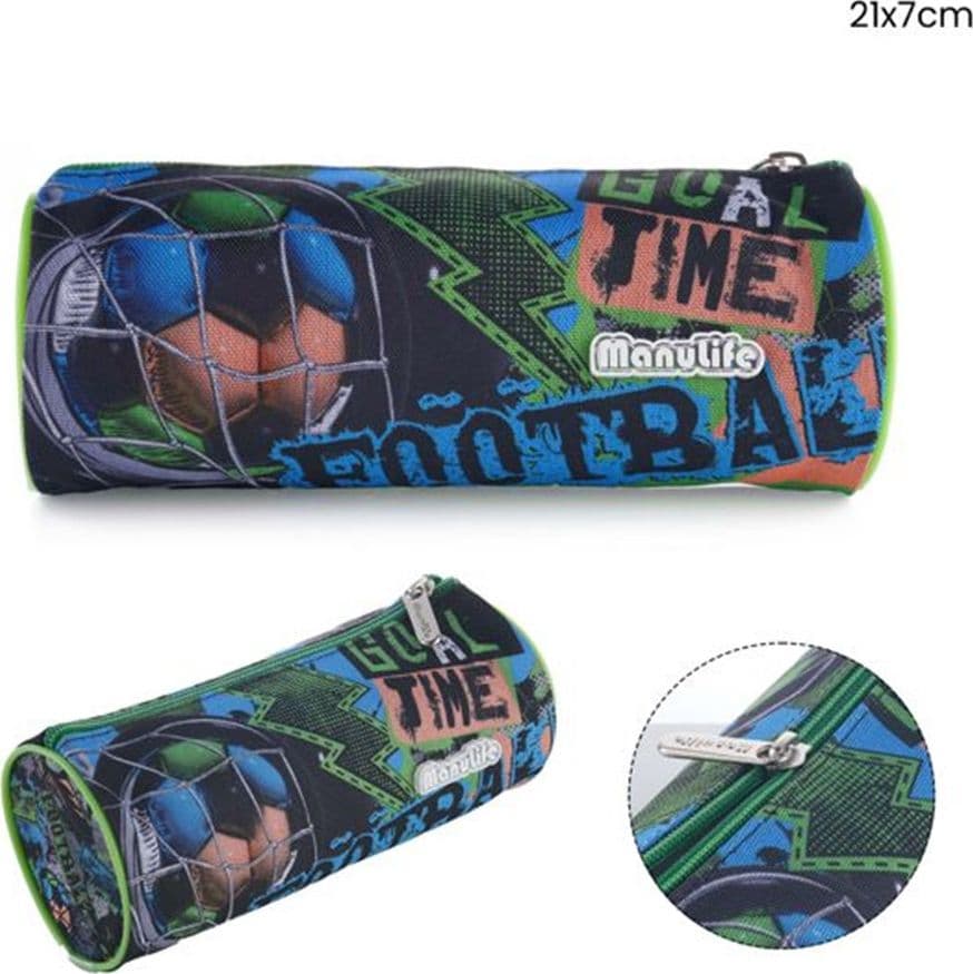 ASTUCCIO TOMBOLINO PORTAPENNE SCUOLA GRAFICA PALLONE DA CALCIO CILINDRICO 21X7CM 622033 - 2