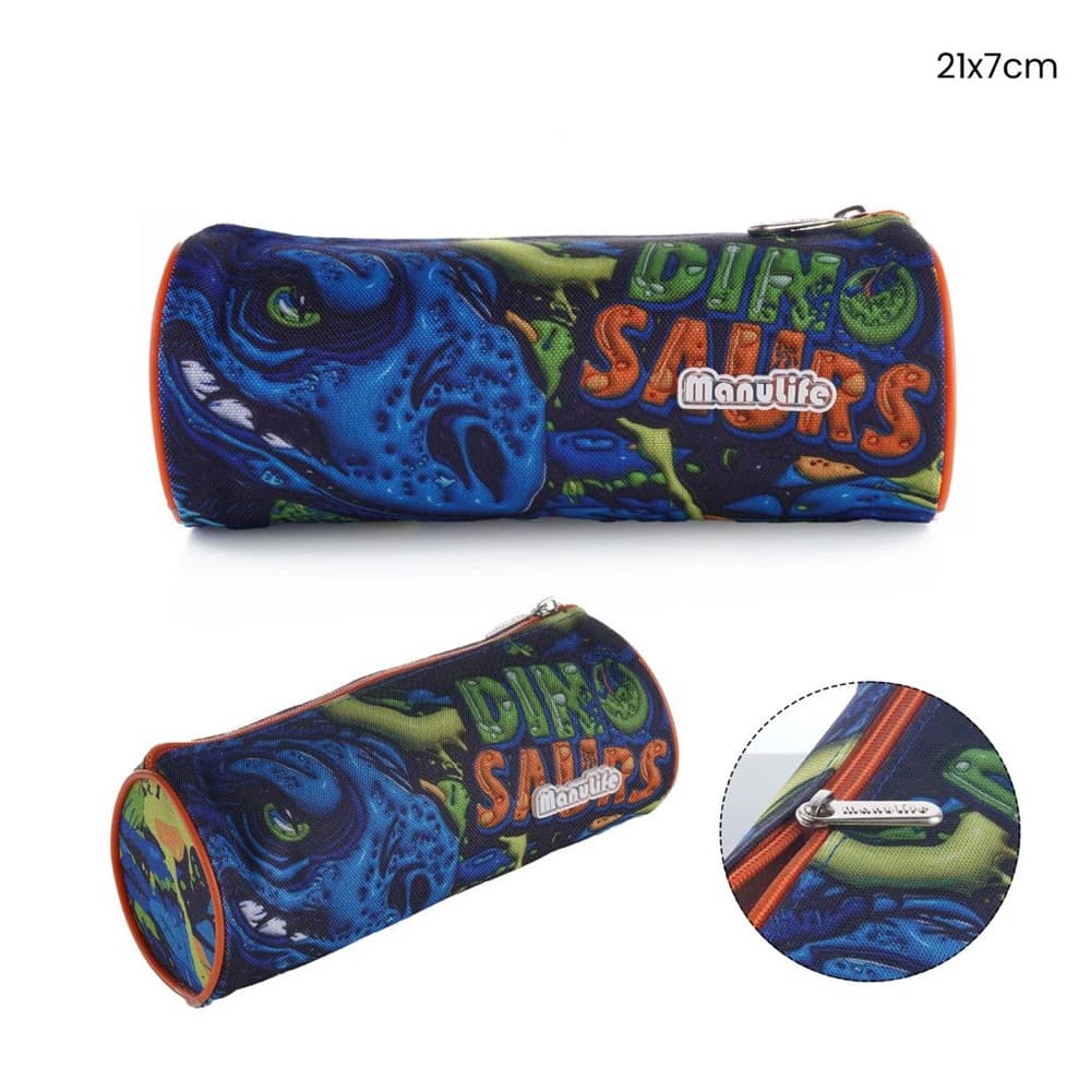 ASTUCCIO TOMBOLINO PORTAPENNE SCUOLA GRAFICA DINOSAURO CILINDRICO 21 X 7 CM 622038 - 2
