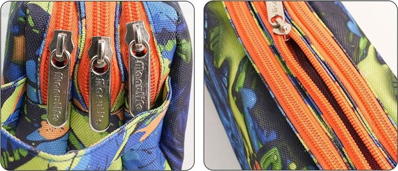 ASTUCCIO SCUOLA A 3 STRATI SCOMPARTI CON ZIP DESIGN DINOSAURO CON MANICO 622040 - 3