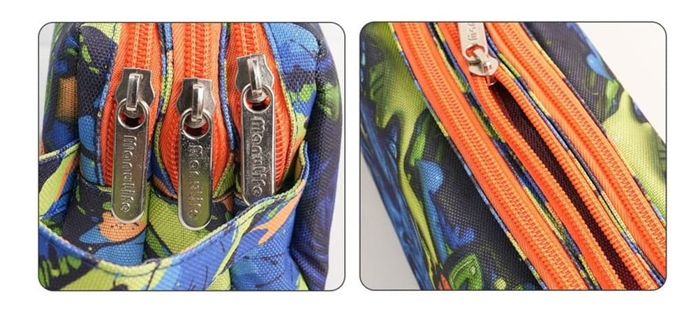 ASTUCCIO SCUOLA A 3 STRATI SCOMPARTI CON ZIP DESIGN DINOSAURO CON MANICO 622040 - 3