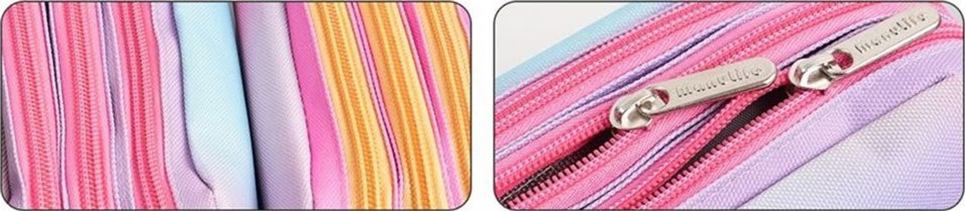ASTUCCIO SCUOLA A 3 STRATI SCOMPARTI ZIP DESIGN SFUMATURA A TRE COLORI CON MANICO 622045 - 3
