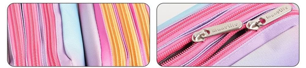 ASTUCCIO SCUOLA A 3 STRATI SCOMPARTI ZIP DESIGN SFUMATURA A TRE COLORI CON MANICO 622045 - 3