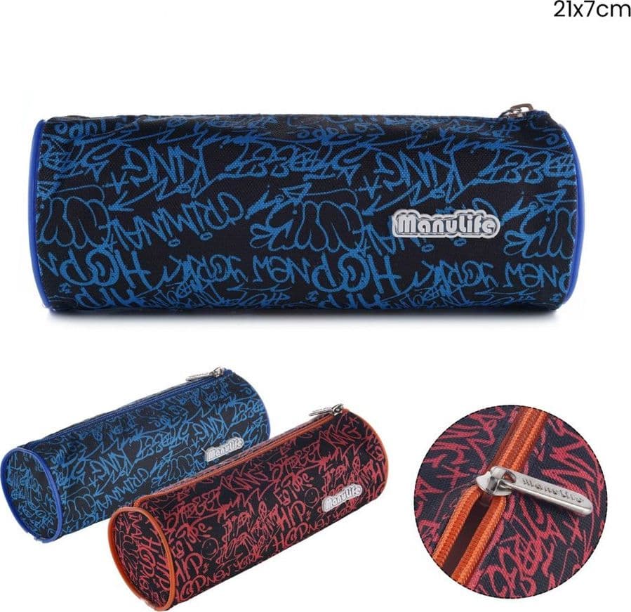 ASTUCCIO TOMBOLINO PORTAPENNE SCUOLA GRAFICA GRAFFITI CILINDRICO 21 X 7 CM 622048 - 2