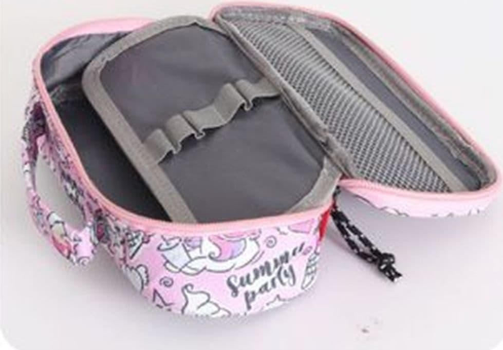 ASTUCCIO BORSA TOTE MULTIFUNZIONE CHIUSURA CON ZIP TEMA UNICORNO 22X10X6,5CM 614841 - 3