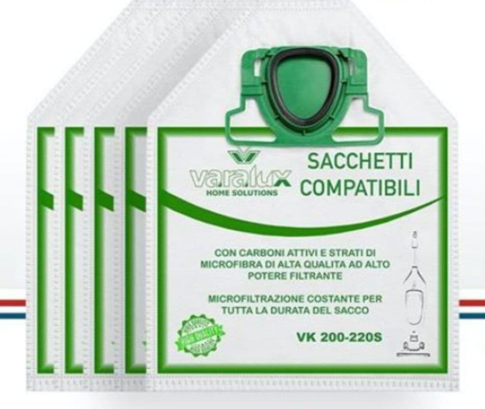 SET 6 SACCHETTI PER ASPIRAPOLVERE IN MICROFIBRA COMPATIBILI PER MODELLI VK200-220s 88040 - 3