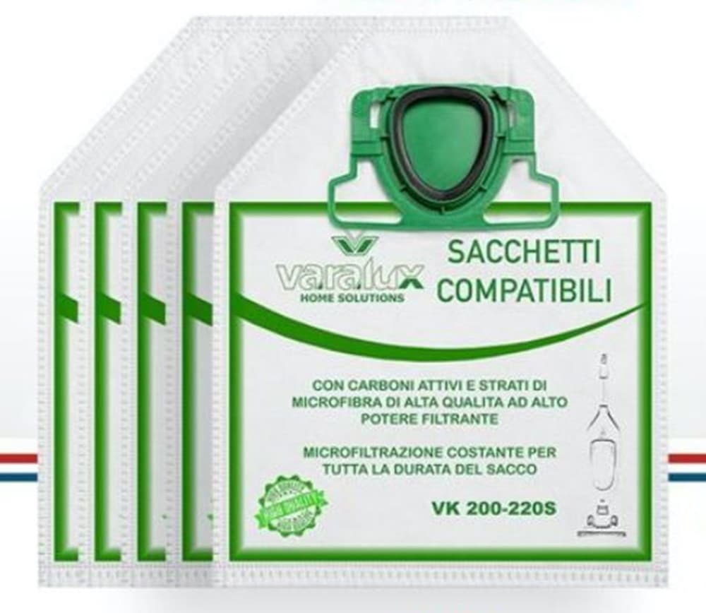 SET 6 SACCHETTI PER ASPIRAPOLVERE IN MICROFIBRA COMPATIBILI PER MODELLI VK200-220s 88040 - 3