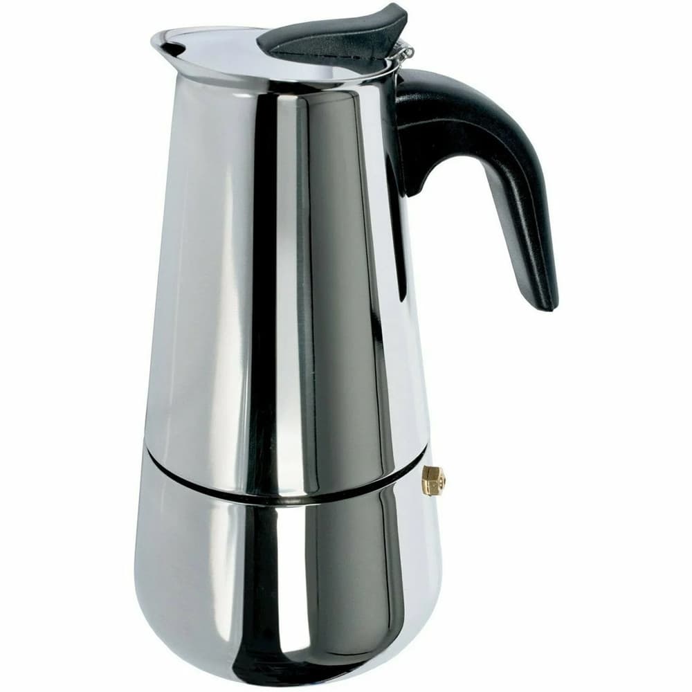 CAFFETTIERA MOKA IN ACCIAIO INOX LUCIDO CON MANICO IN BACHELITE DA 6 TAZZE FONDO INDUZIONE - 2