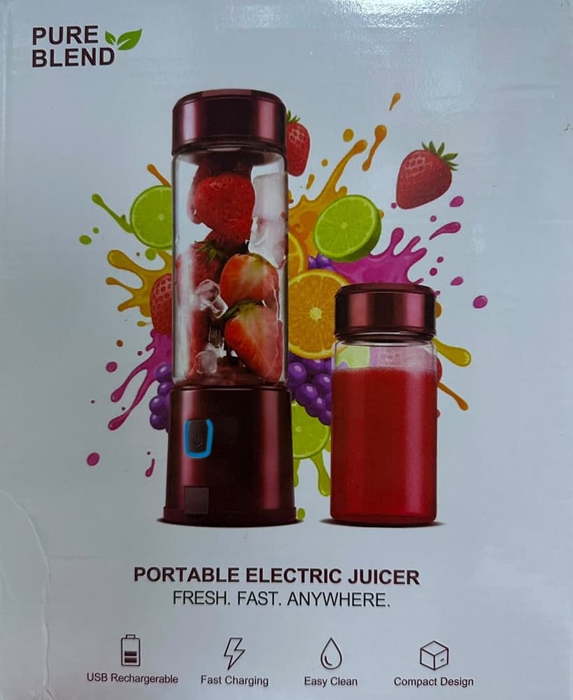 FRULLATORE PORTATILE RICARICABILE USB CON BICCHIERE VETRO ACCIAIO PER SMOOTHIE MILKSHAKE - 5