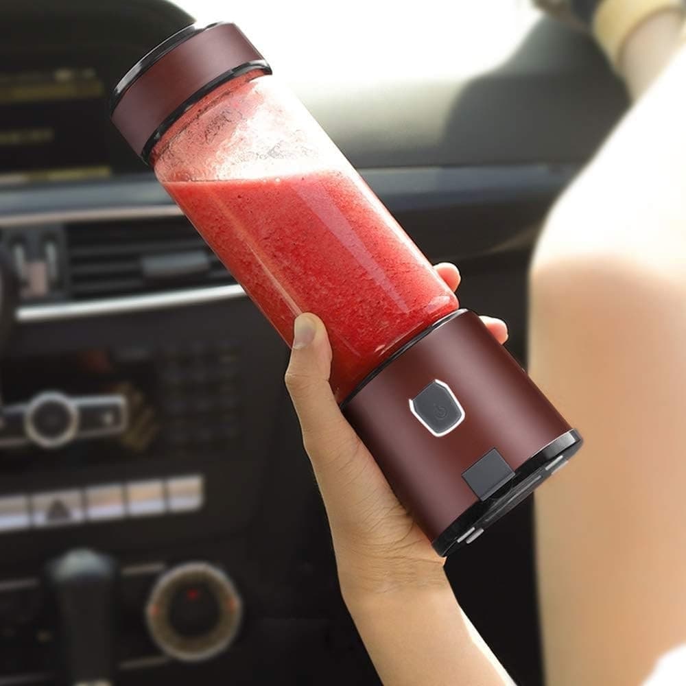 FRULLATORE PORTATILE RICARICABILE USB CON BICCHIERE VETRO ACCIAIO PER SMOOTHIE MILKSHAKE - 7
