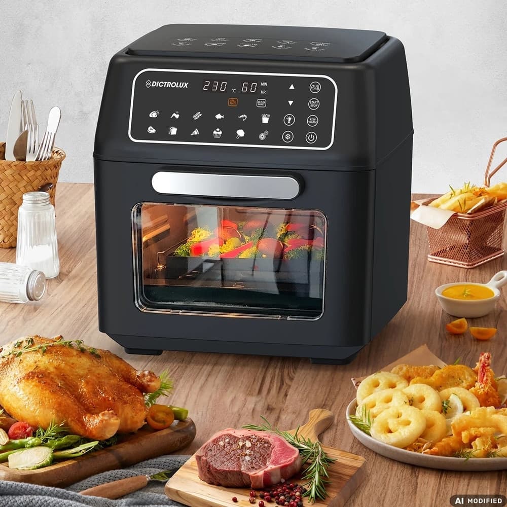 FORNO FRIGGITRICE AD ARIA MULTIFUNZIONE DIGITALE 2400W 12LT 2 MODALITÀ COTTURA 14 PROGRAMMI - 3