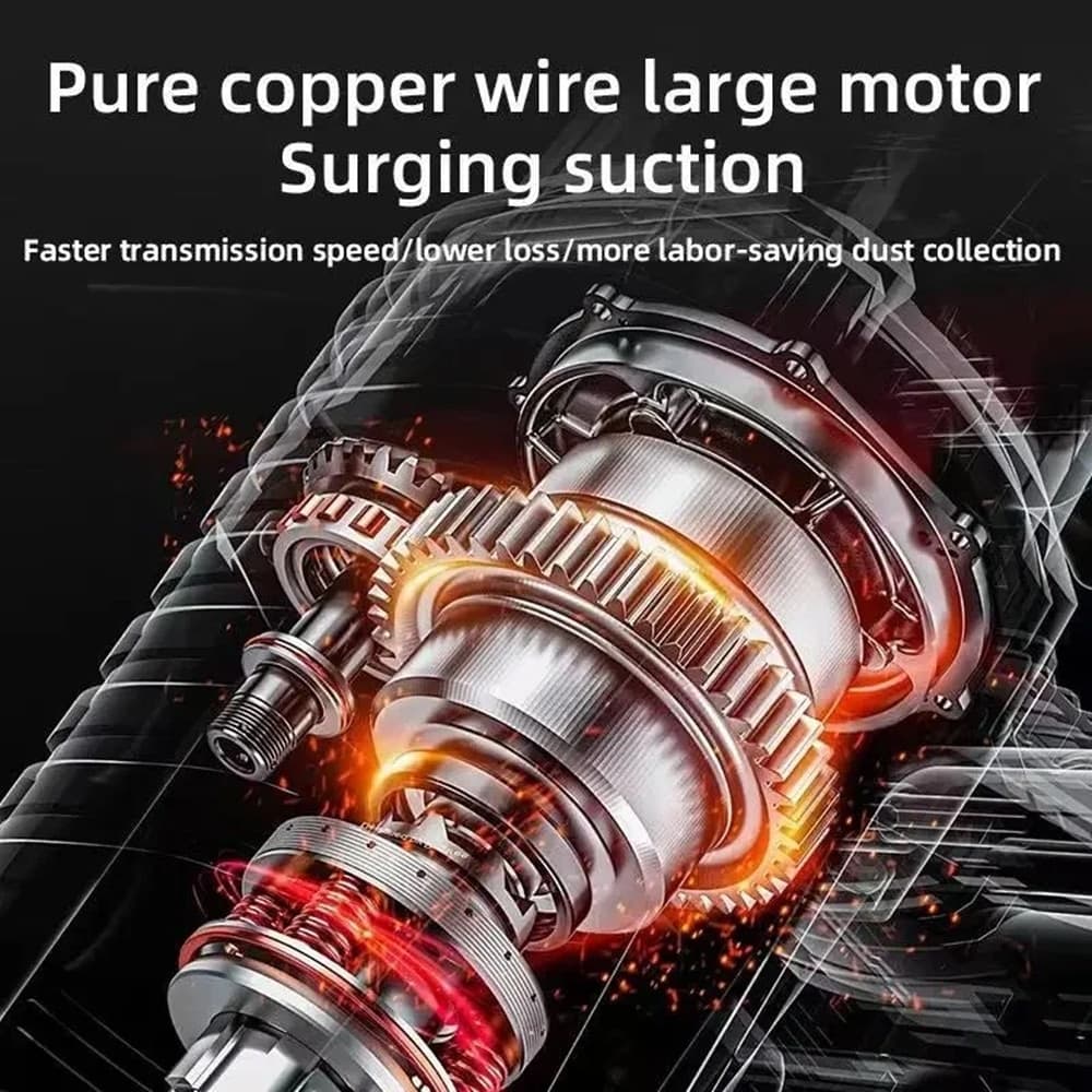 ASPIRAPOLVERE GONFIATORE 4IN1 MULTIFUNZIONE PORTATILE SENZA FILI LUCE LED AUTO CASA UFFICI - 8