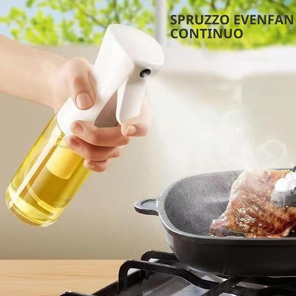 SPRUZZATORE NEBULIZZATORE IN VETRO SPRAY PER OLIO 200ML ACCESSORI CUCINA PER FRIGGITRICE - 5