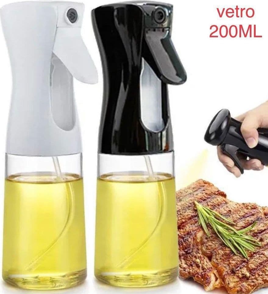 SPRUZZATORE NEBULIZZATORE IN VETRO SPRAY PER OLIO 200ML ACCESSORI CUCINA PER FRIGGITRICE - 8