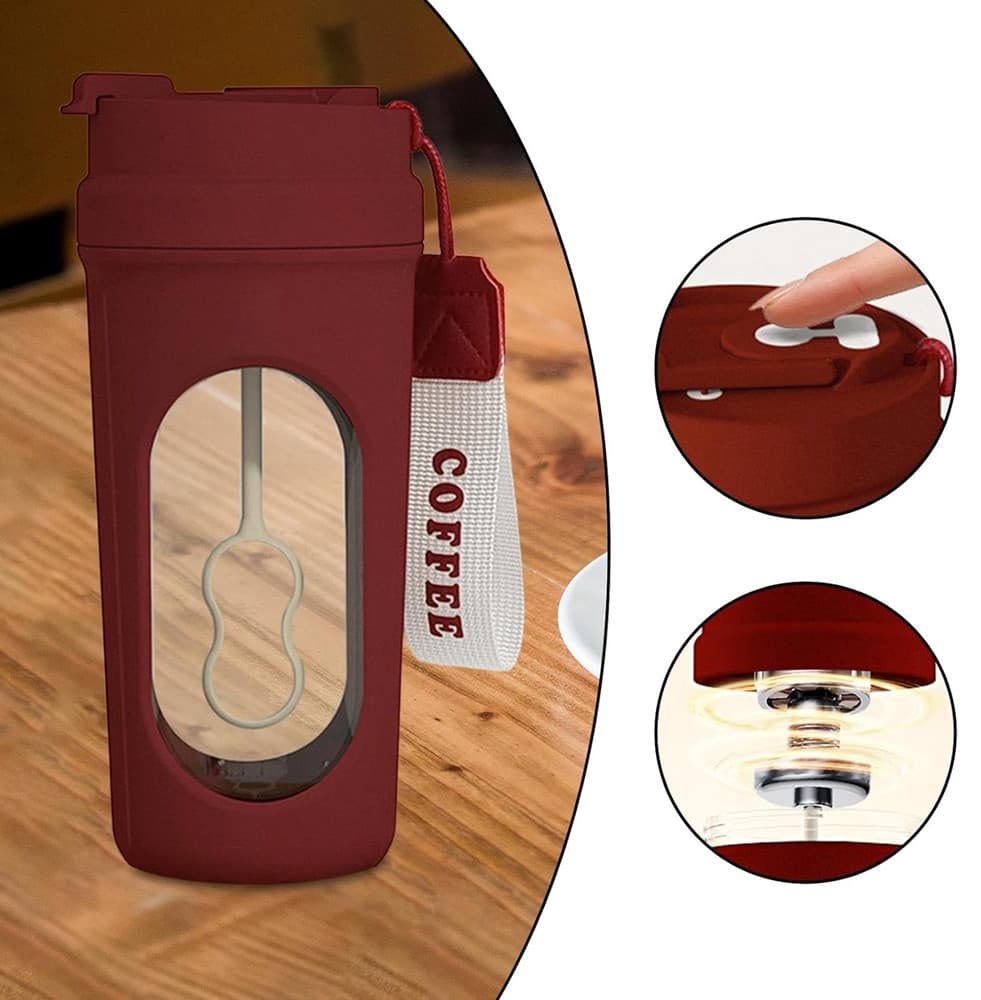 SHAKER ELETTRICO BORRACCIA FRULLATORE BICCHIERE PER MISCELARE AUTOMATICO PORTATILE BEVANDE - 12