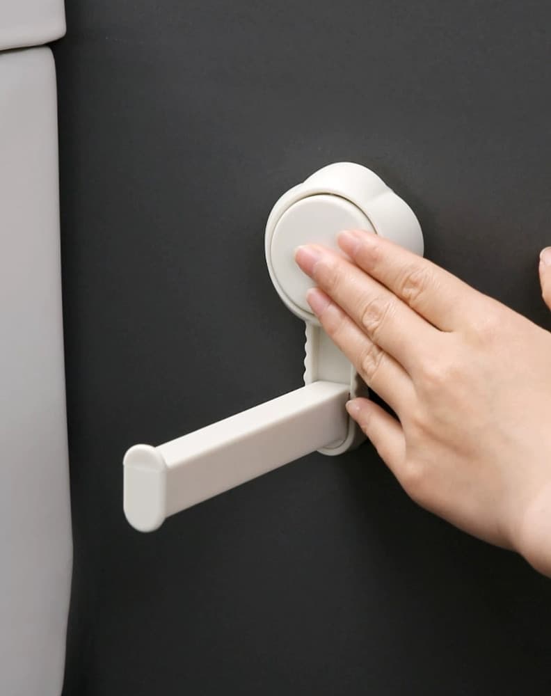PORTA ROTOLO PER CARTA IGIENICA A PARETE PER BAGNO CASA FISSAGGIO A VENTOSA BIANCO - 5