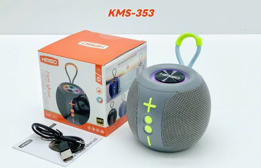 CASSA ALTOPARLANTE BLUETOOTH WIRELESS TWS PORTATILE LED RGB HIFI 5W USB MANIGLIA KMS-353 - 8