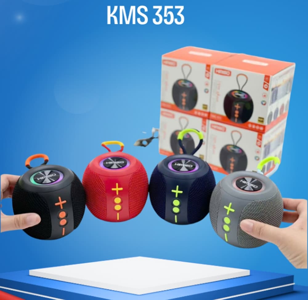 CASSA ALTOPARLANTE BLUETOOTH WIRELESS TWS PORTATILE LED RGB HIFI 5W USB MANIGLIA KMS-353 - 9