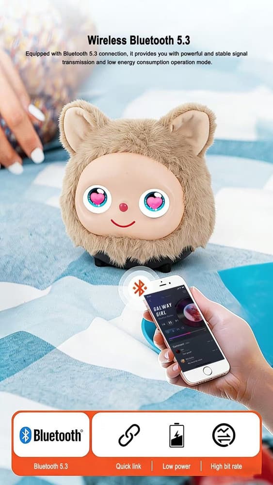 ALTOPARLANTE CASSA BLUETOOTH IN PELUCHE DESIGN ADORABILE SUONO POTENTE PORTATILE CH-M910 - 2