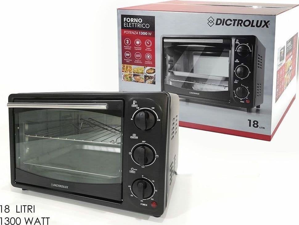 FORNO FORNETTO ELETTRICO 18 LITRI 1300W CON TIMER MAGLIA ANTISCOTTATURA 3 MODALITÀ COTTURA - 2
