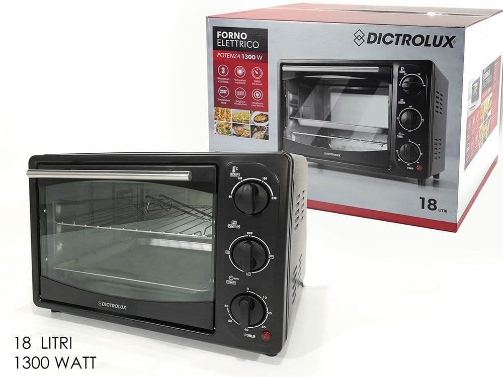 FORNO FORNETTO ELETTRICO 18 LITRI 1300W CON TIMER MAGLIA ANTISCOTTATURA 3 MODALITÀ COTTURA - 2