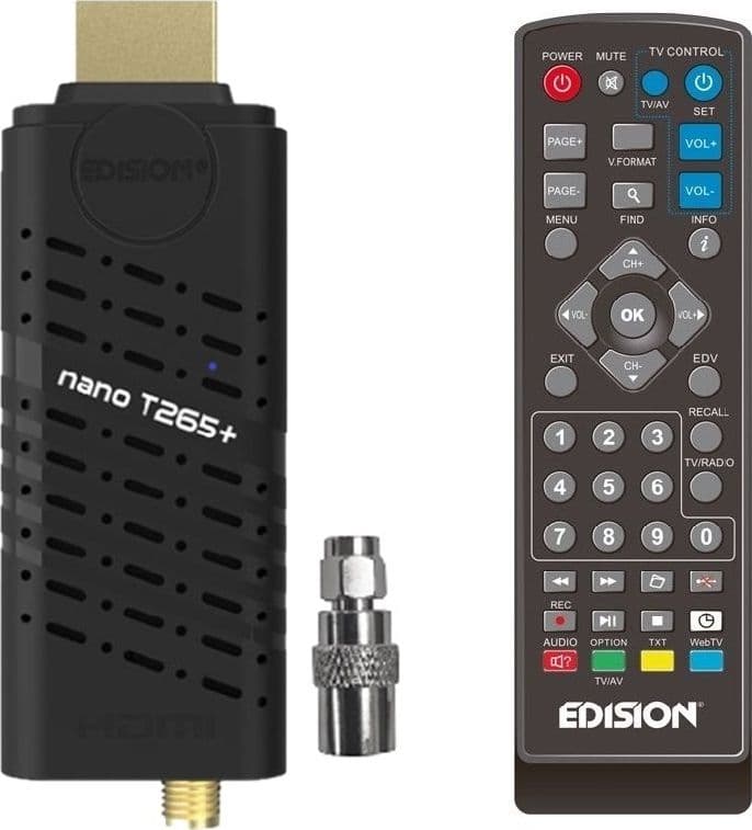 Decoder Digitale Terrestre EDISION NANO T265+ Stick DVB-T2 FULL HD H.265 HEVC 10 bit - 8