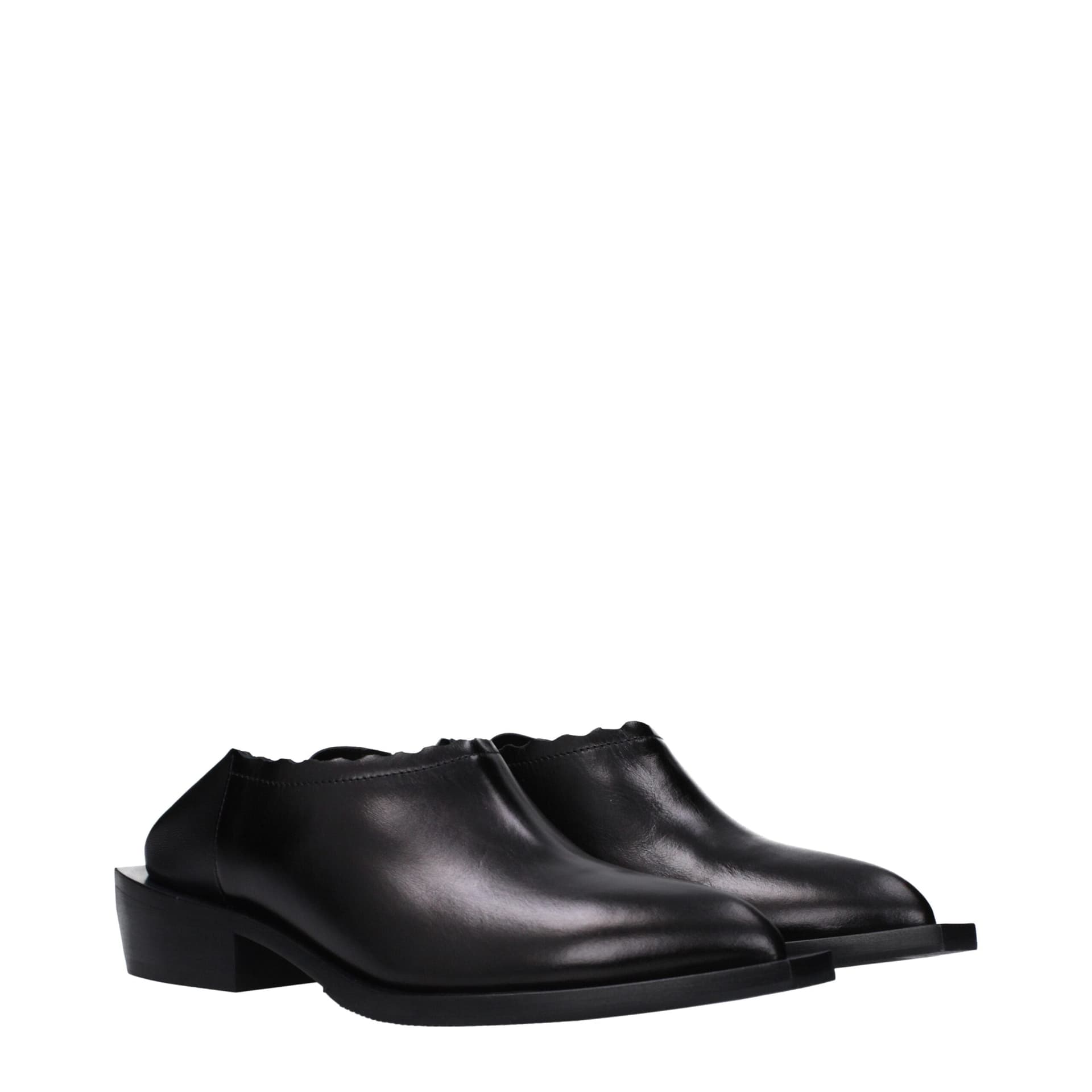 Moschino Black Leather Mules - 2