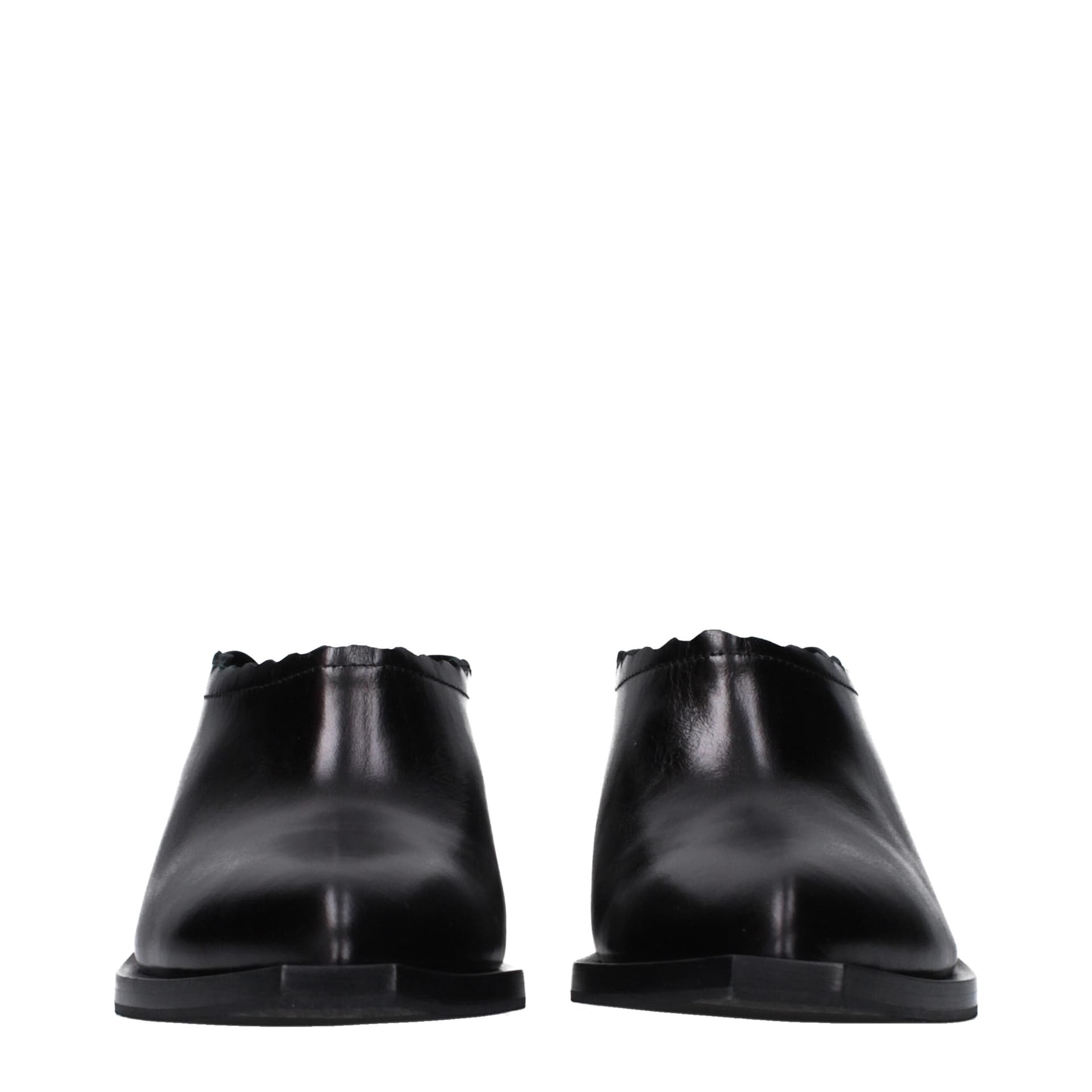 Moschino Black Leather Mules - 3