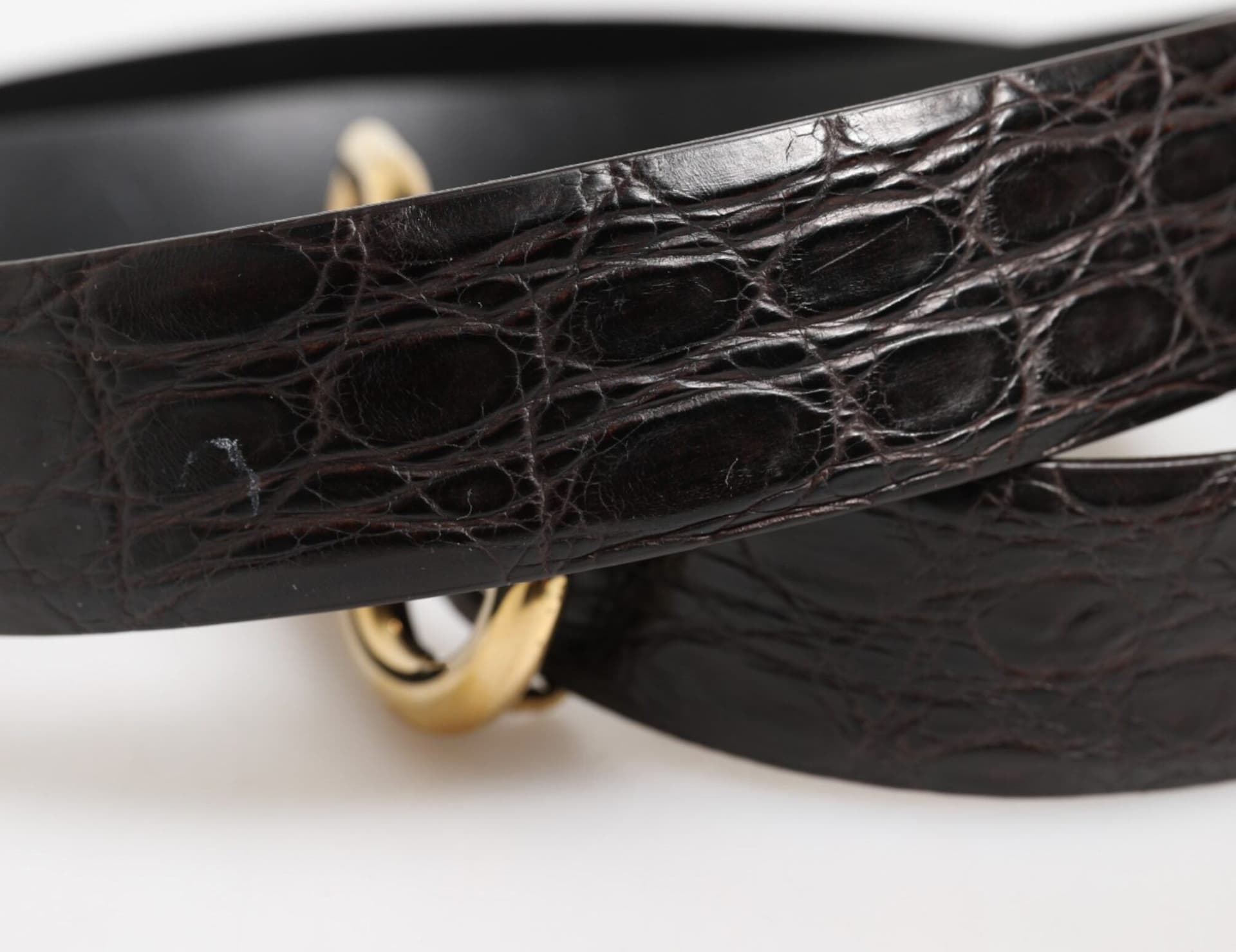 Dolce & Gabbana Black Exotic Leather DG Logo Buckle Belt - 5