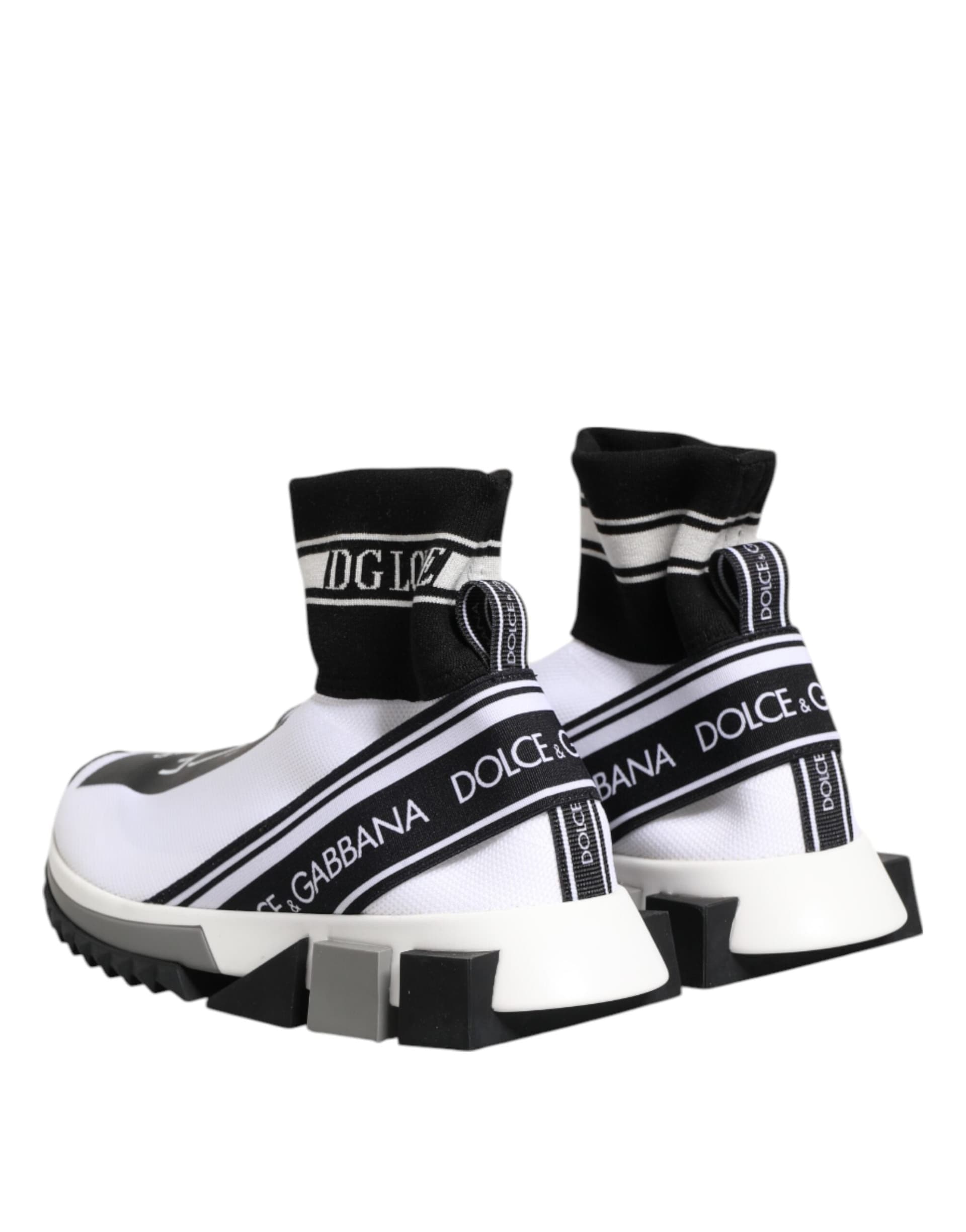 Dolce & Gabbana White Black Sorrento Socks Sneakers Shoes - 4