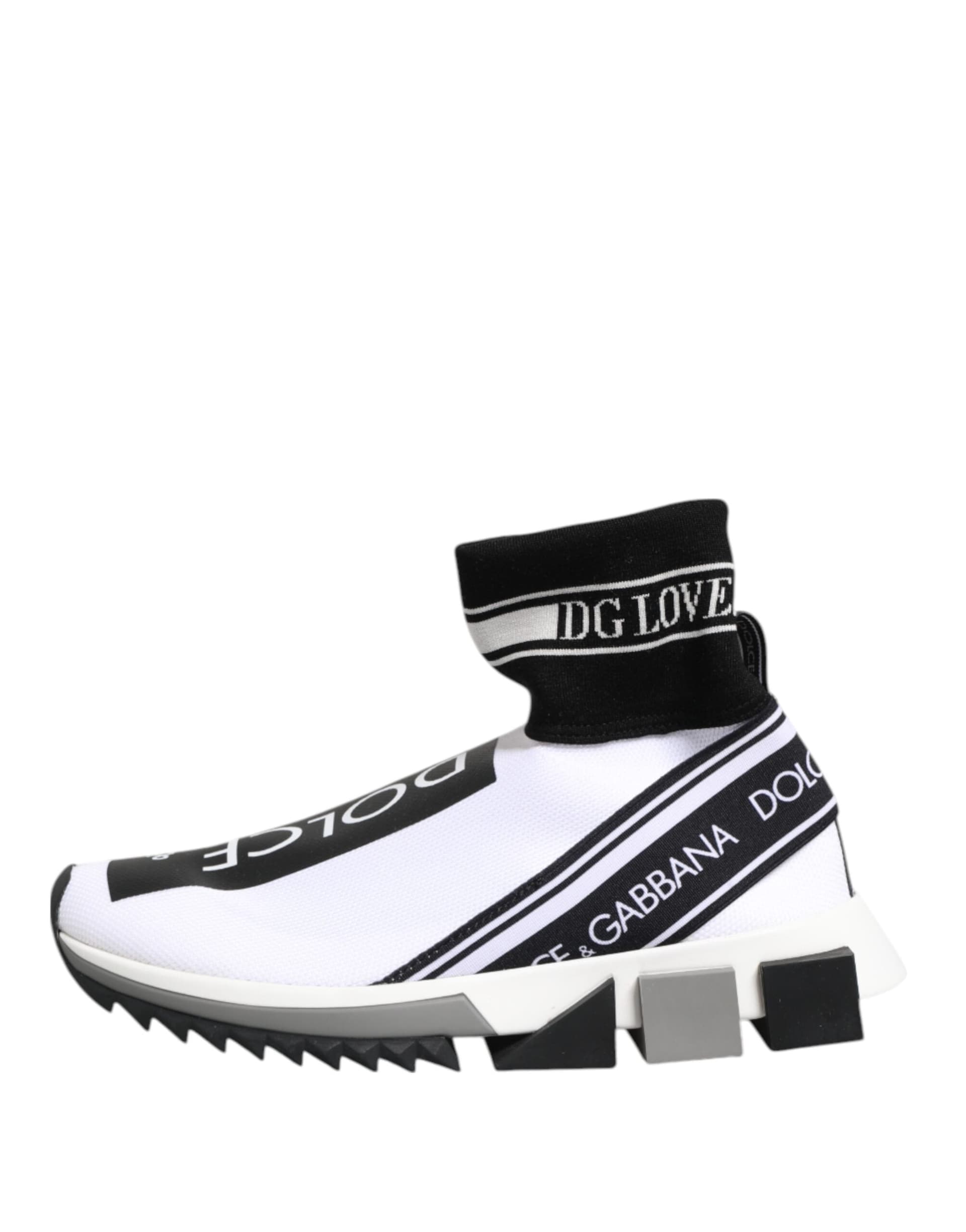 Dolce & Gabbana White Black Sorrento Socks Sneakers Shoes - 5