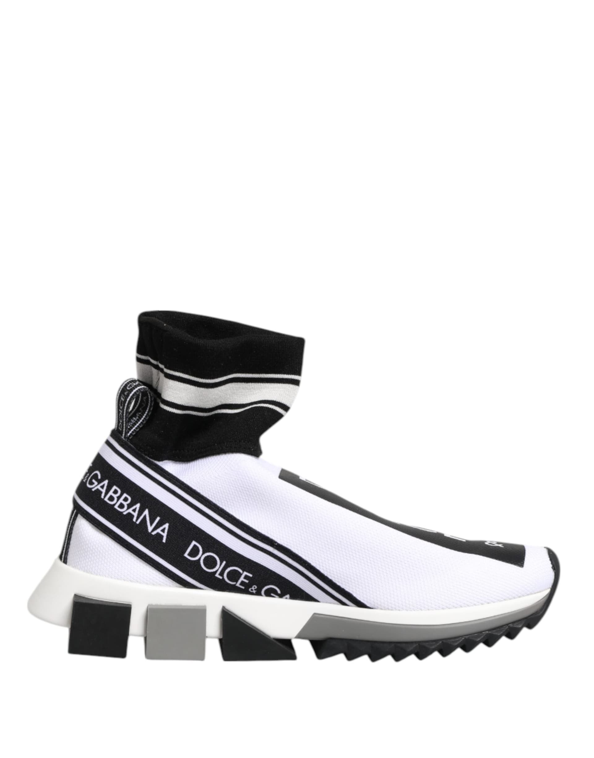 Dolce & Gabbana White Black Sorrento Socks Sneakers Shoes - 6