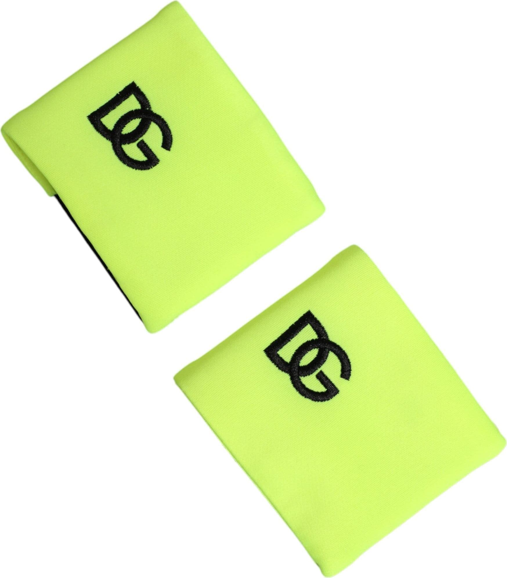 Dolce & Gabbana Yellow Green DG Logo Polyester 1 Pair  Wristband - 2