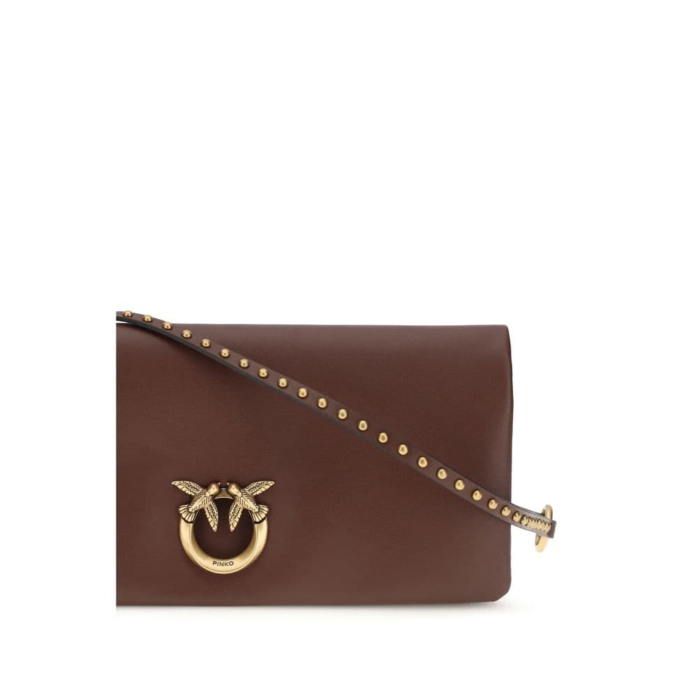 PINKO Bordeaux Calf Leather Bos Taurus Clutch Bag - 4
