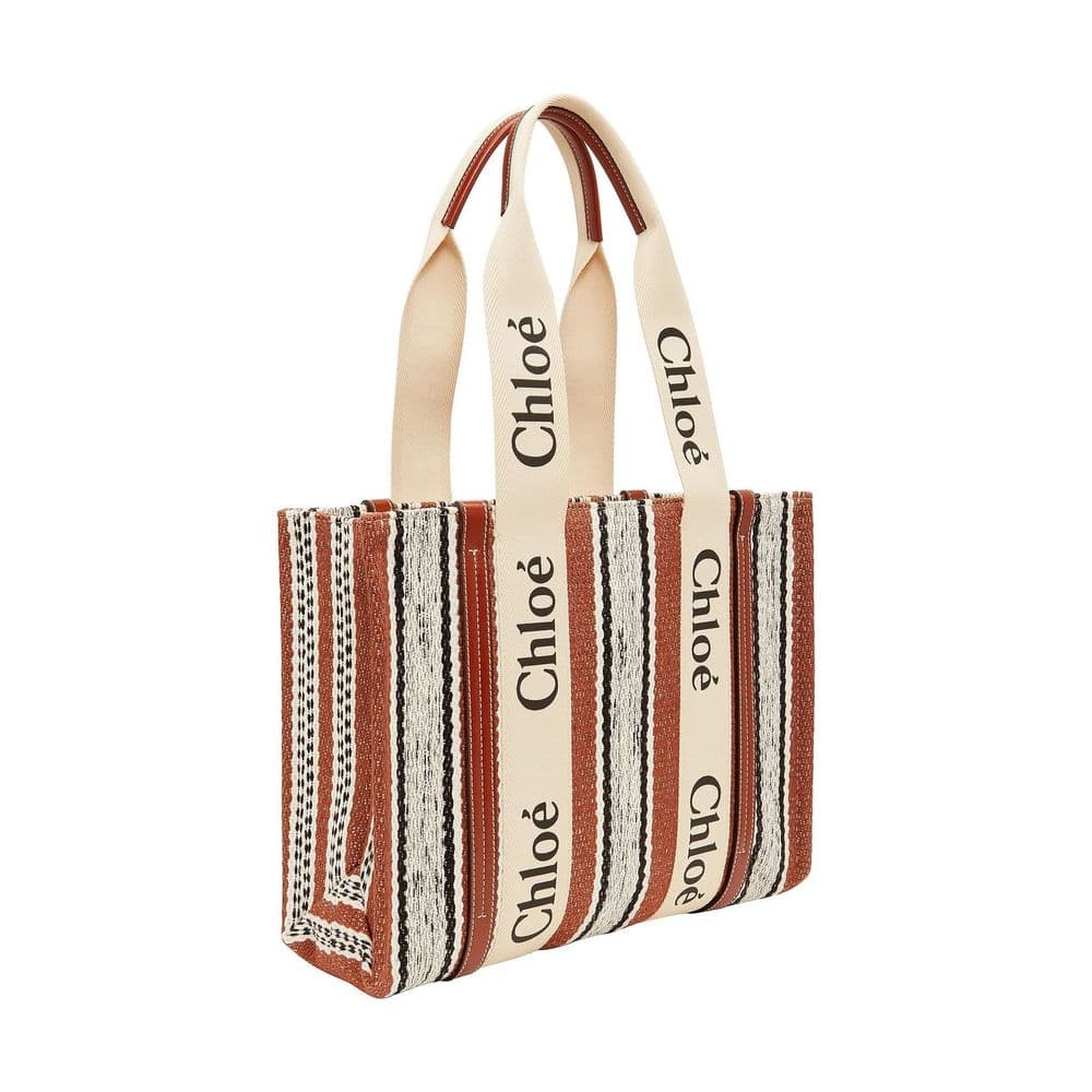 Chloé Brown Linen Tote Bag - 2