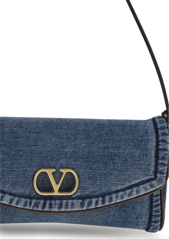 Valentino Garavani Blue Cotton Shoulder Bag - 4