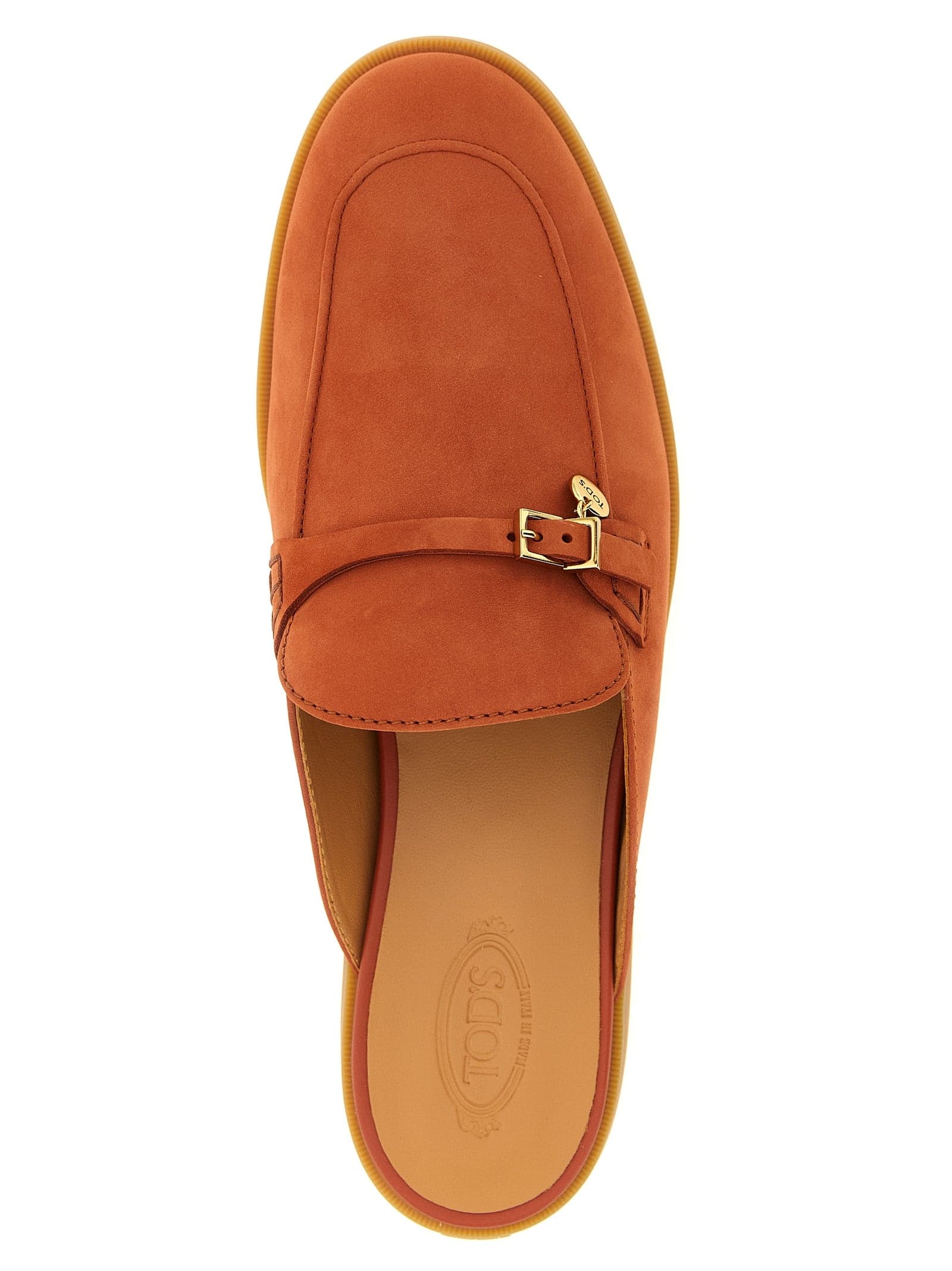 Tod's Orange Calfskin Mules - 4