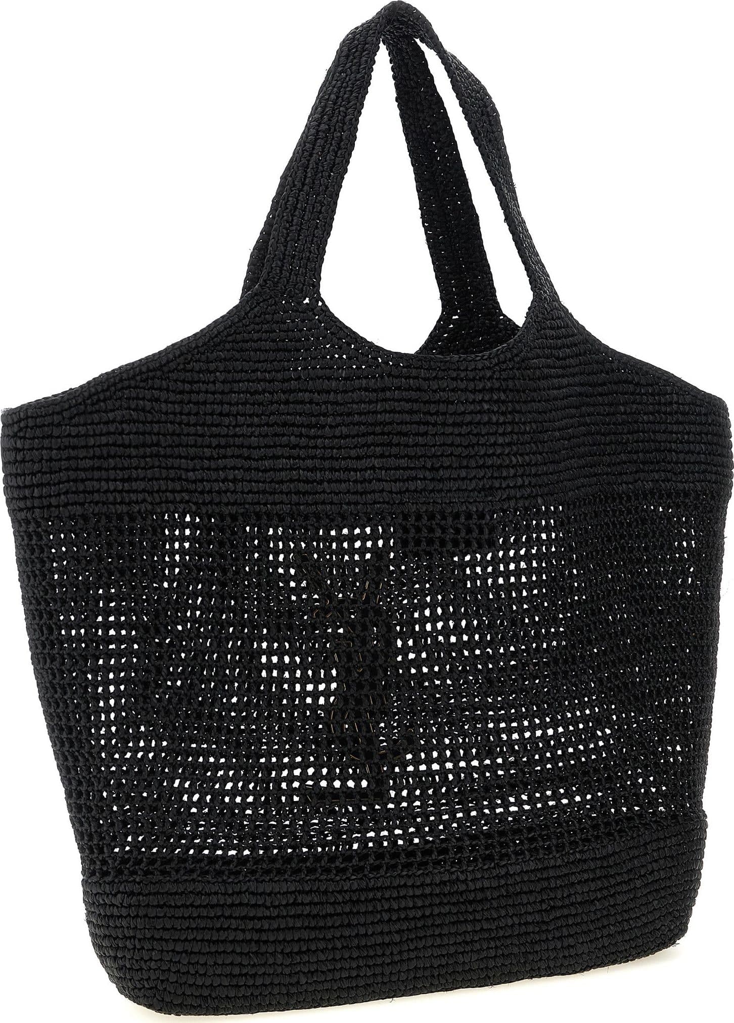 Saint Laurent Black Raffia Tote Bag - 2