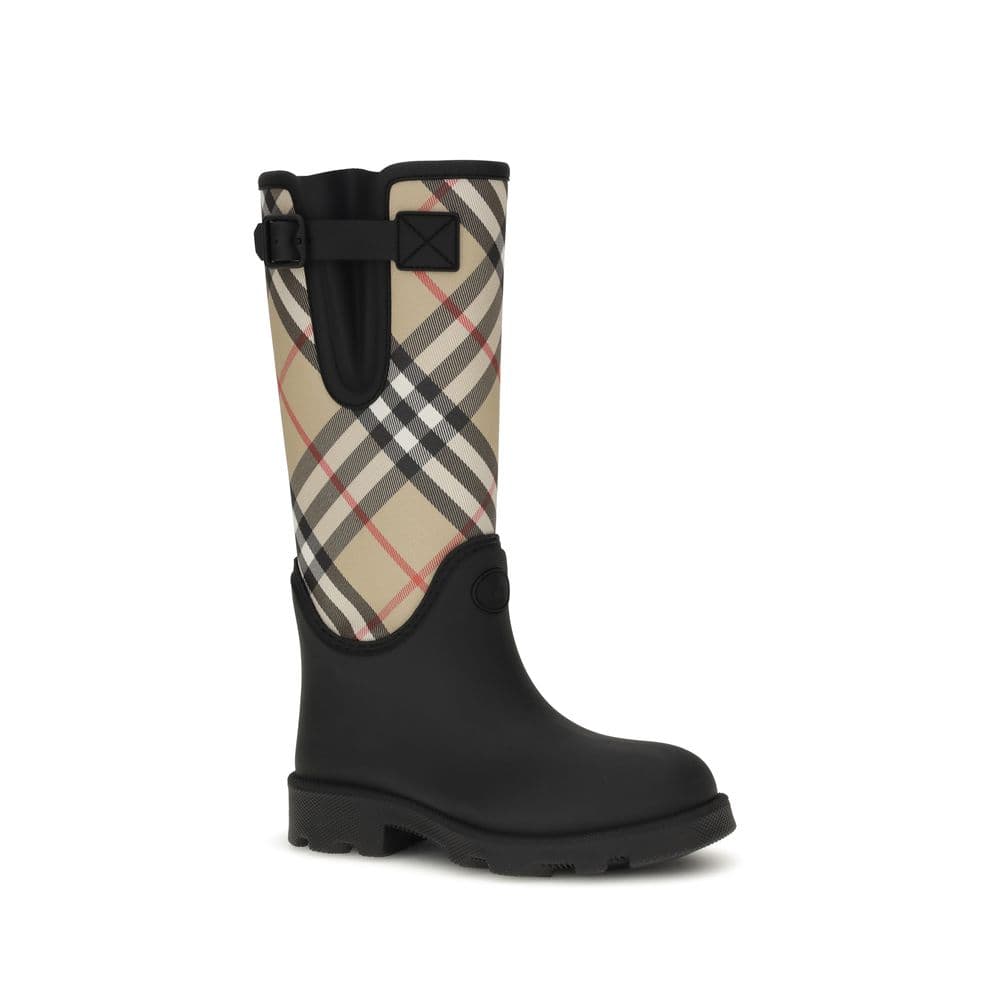 Burberry Black Rubber Rain Boots - 2