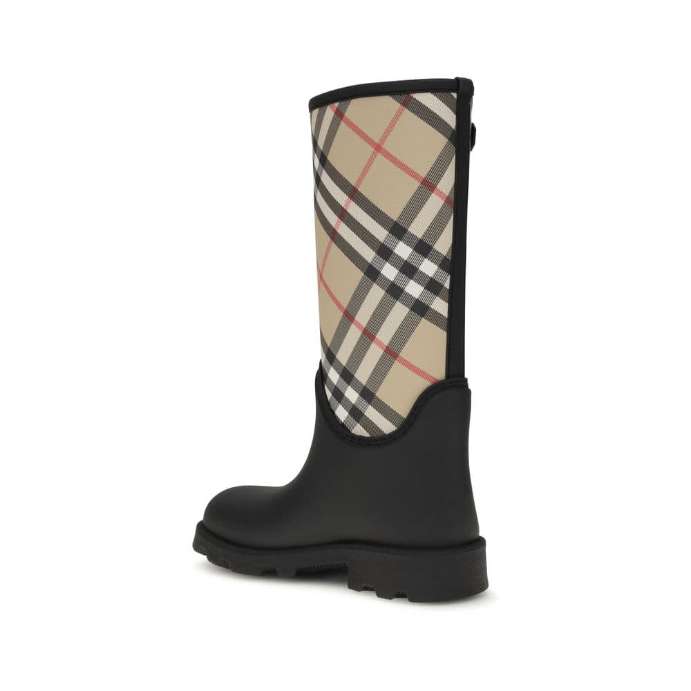 Burberry Black Rubber Rain Boots - 3