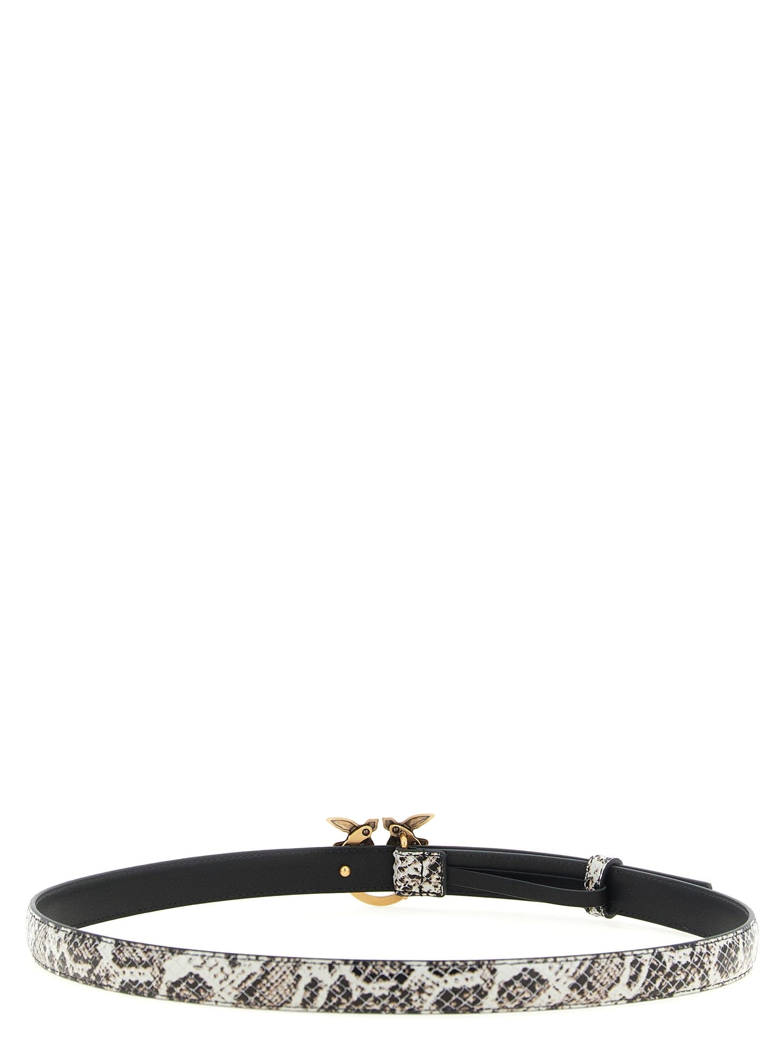 PINKO Gray Calfskin Thin Belt - 2