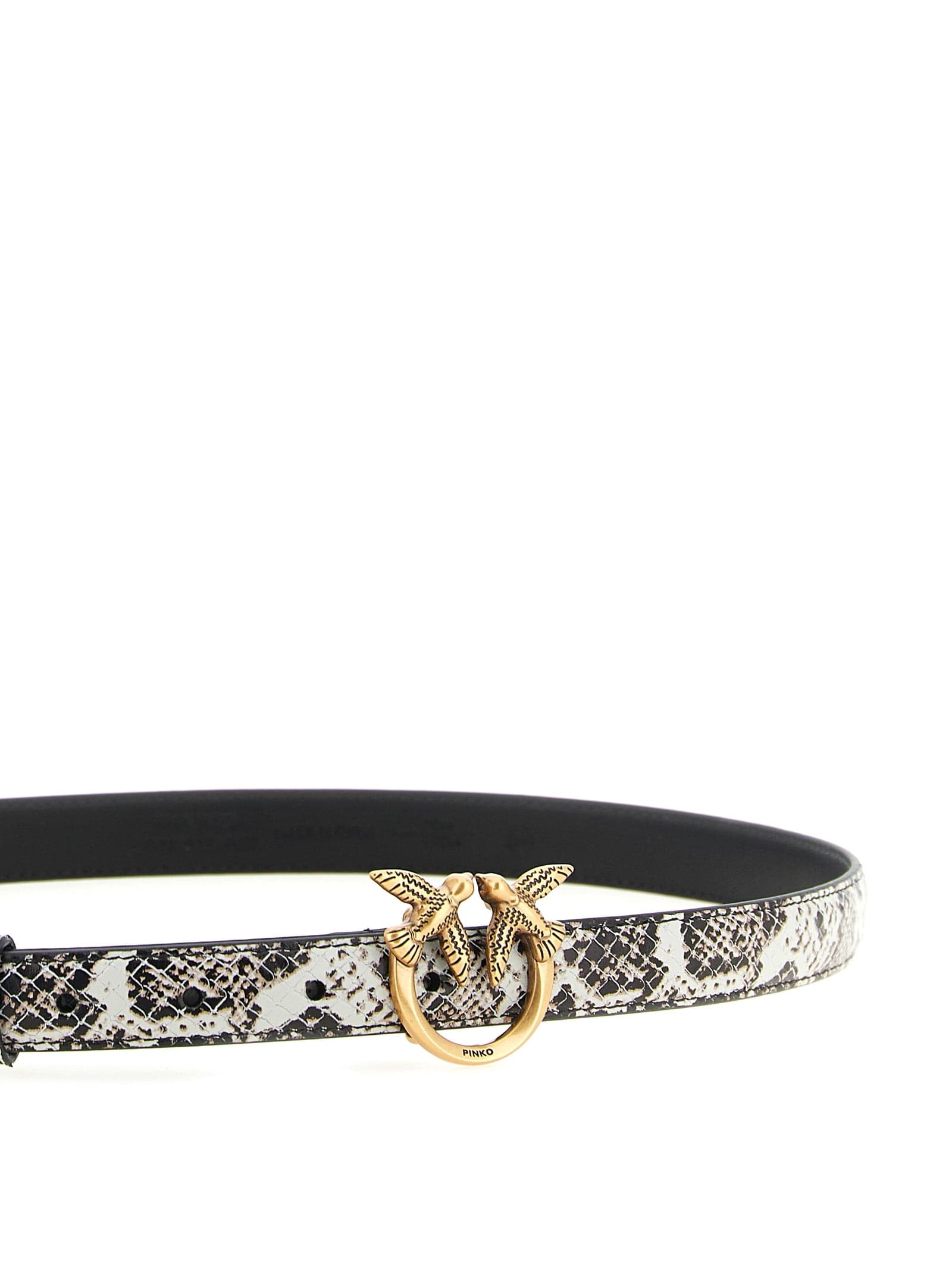 PINKO Gray Calfskin Thin Belt - 3