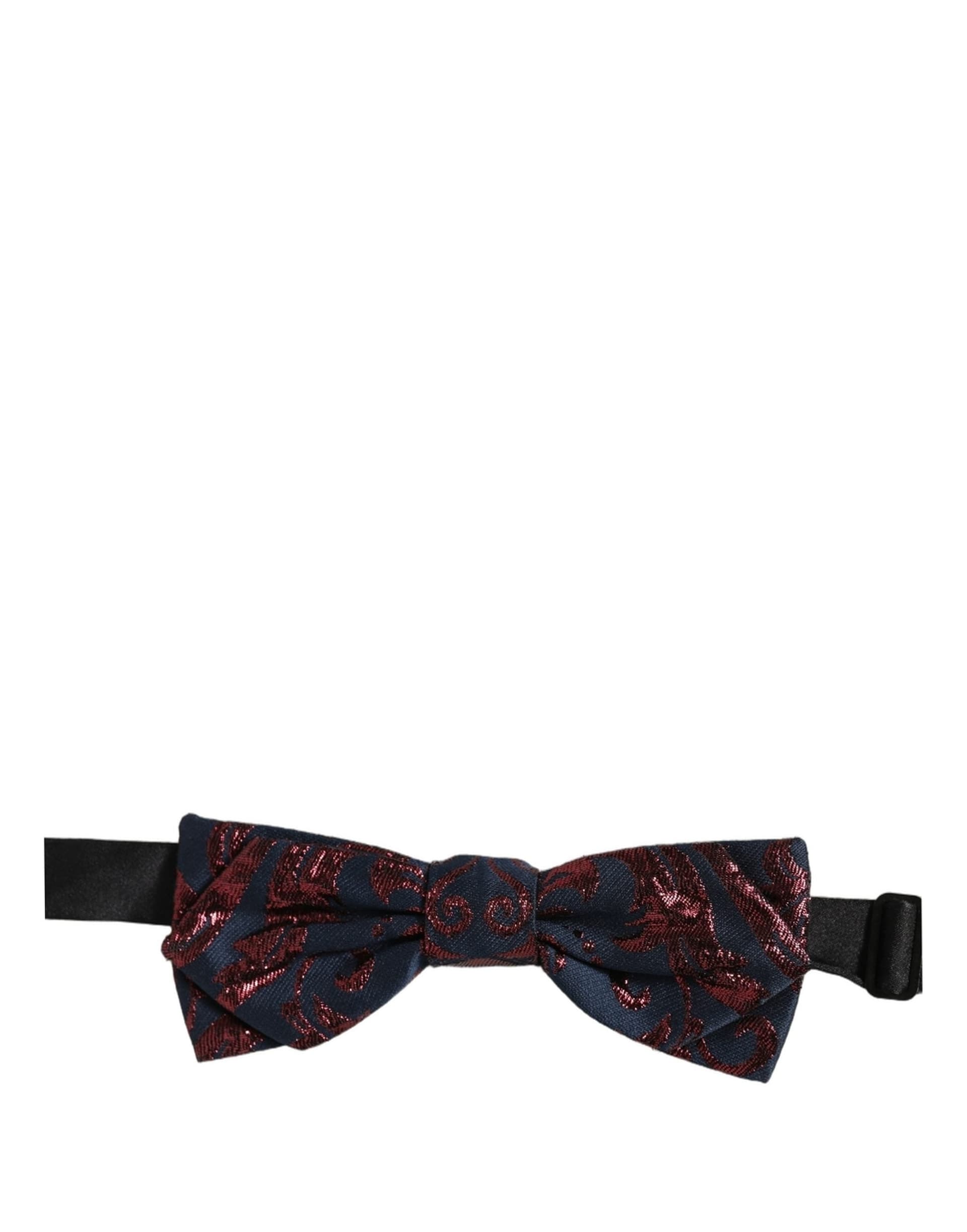 Dolce & Gabbana Men Blue Red Paisley Adjustable Neck Papillon Bow Tie - 2